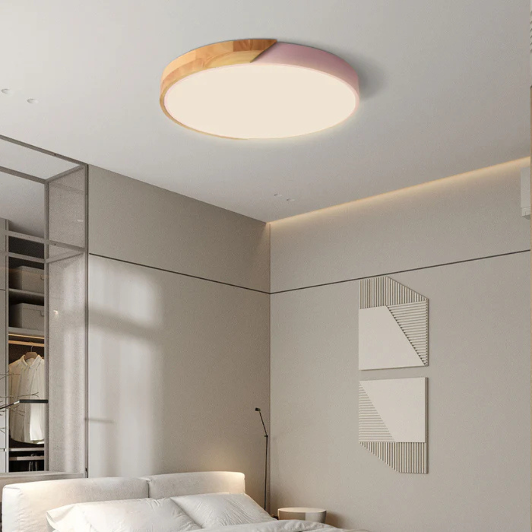 Delos Scandi houten plafondlamp | Natuurlijke LED-designlamp
