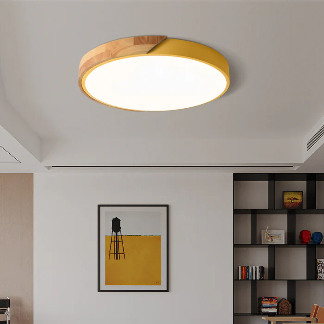 Delos Scandi houten plafondlamp | Natuurlijke LED-designlamp