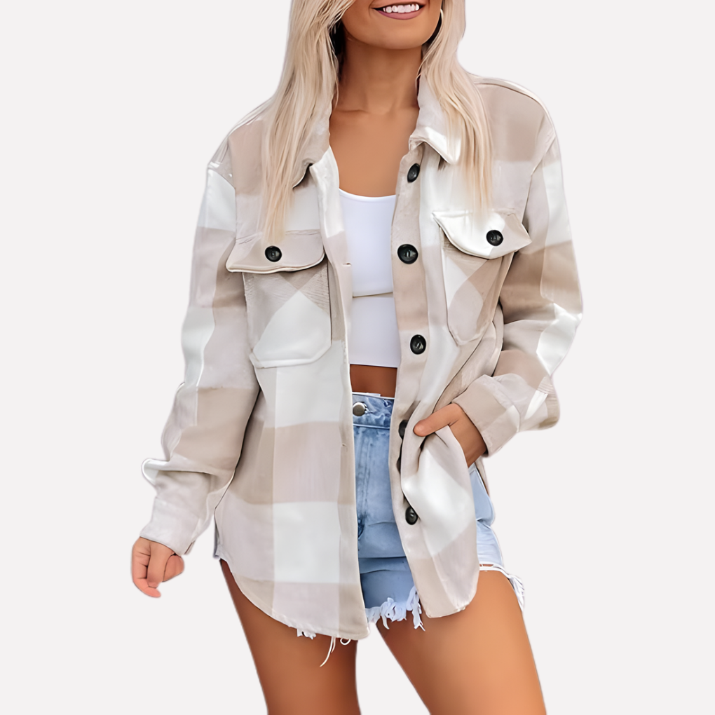 Vrouwen Plaid Shacket