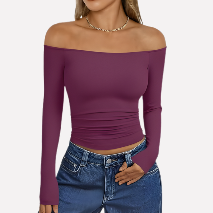Vrouwen Off‑The‑Shoulder Lange Mouwen Top