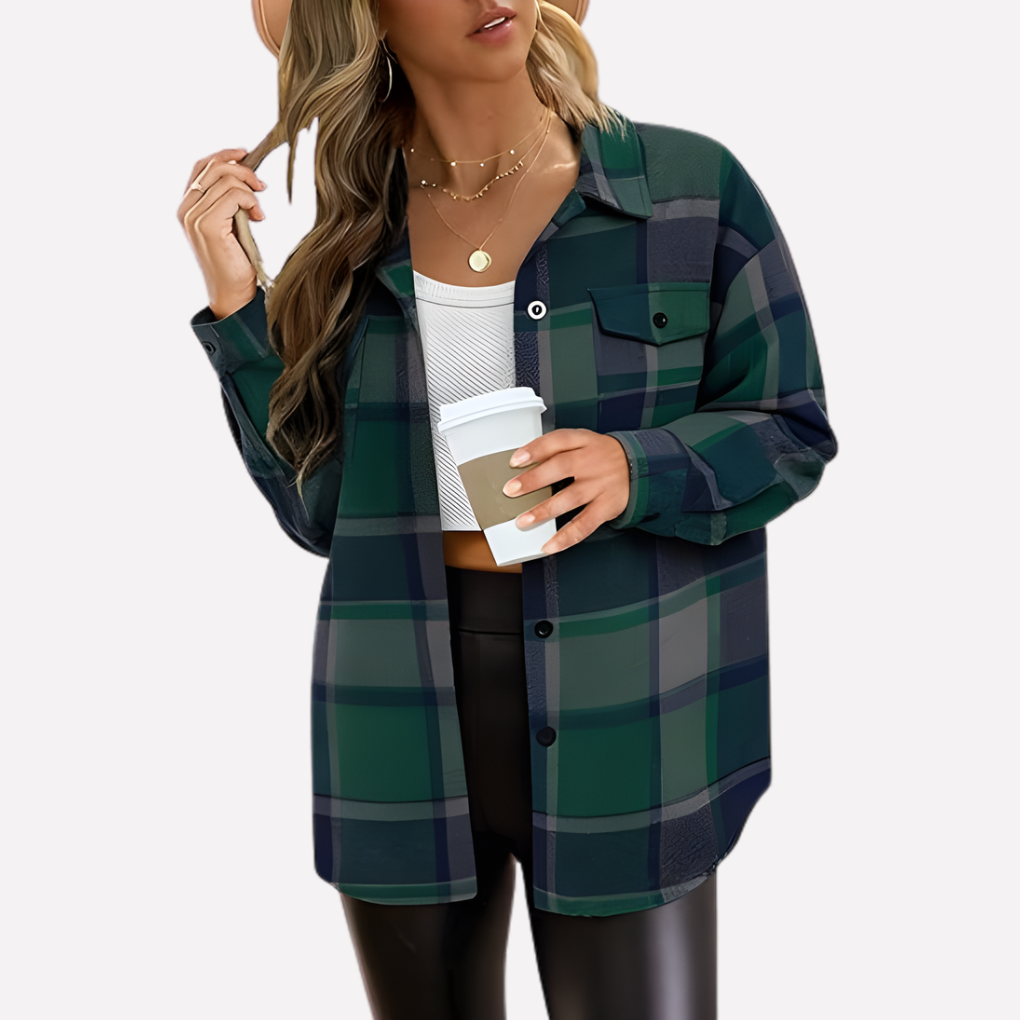 Vrouwen Plaid Shacket