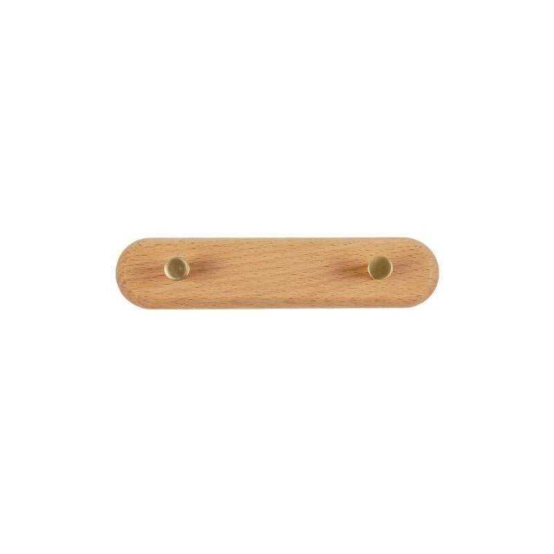 Wandkapstok van Hout met Messing Haken - LignaHook
