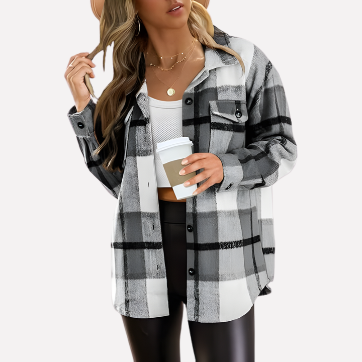Vrouwen Plaid Shacket