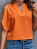 Oranje Vintage Dames Shirt met Schouderdetails