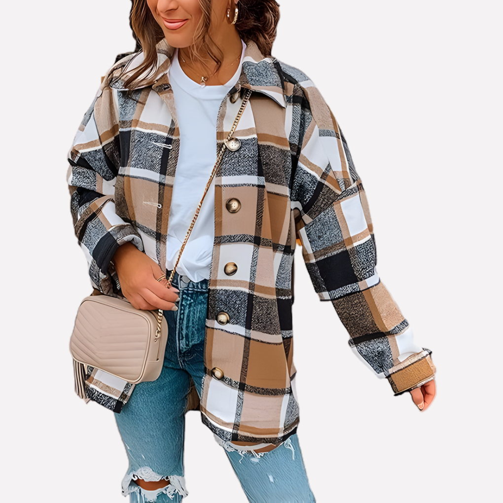 Vrouwen Plaid Shacket