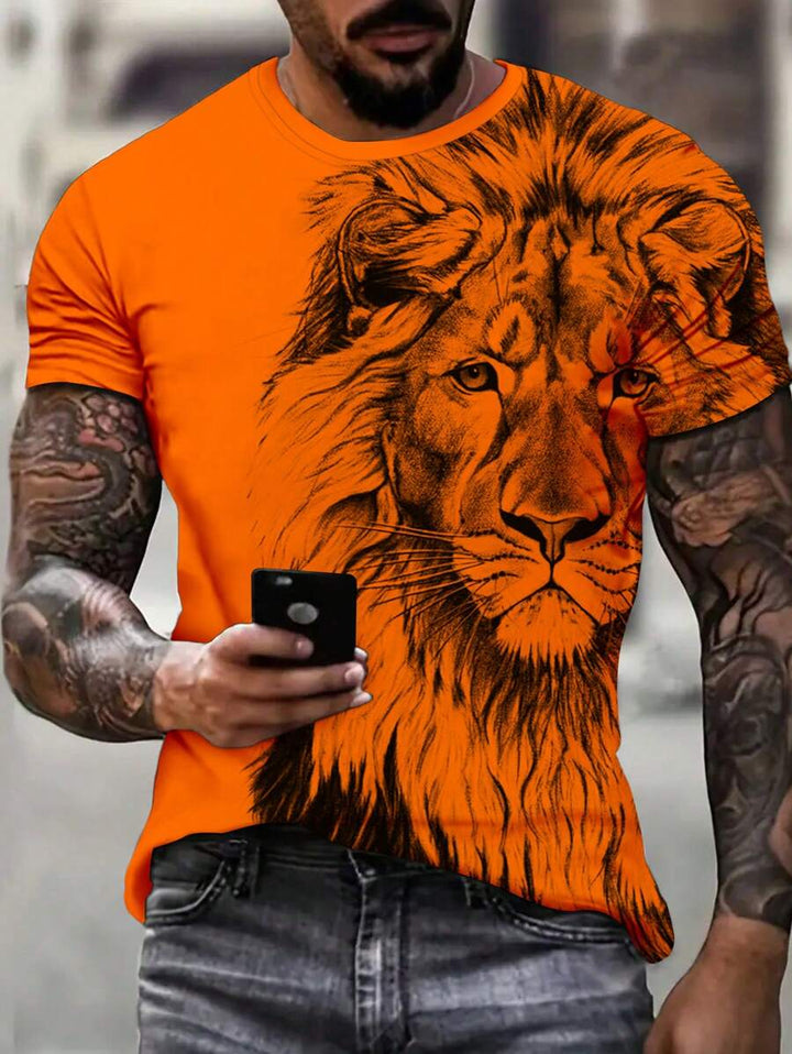 Oranje Heren T-shirt met Leeuwenprint