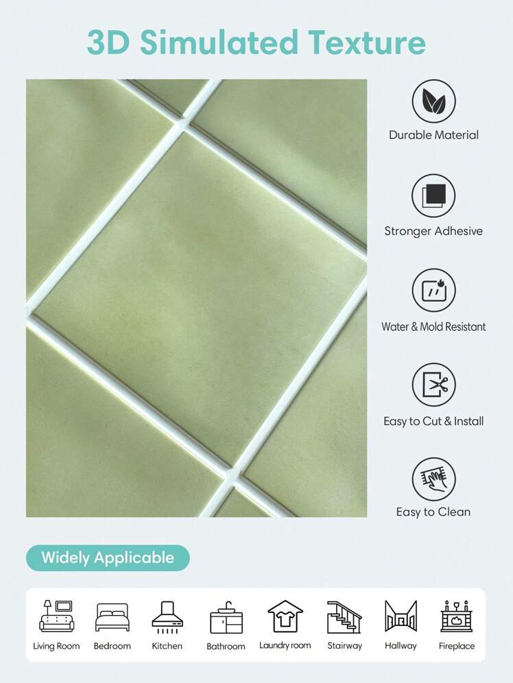 HomeDeco 3D Peel & Stick Wandtegels