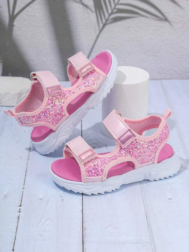 Roze Glittersandalen voor Meisjes met Sportieve Look