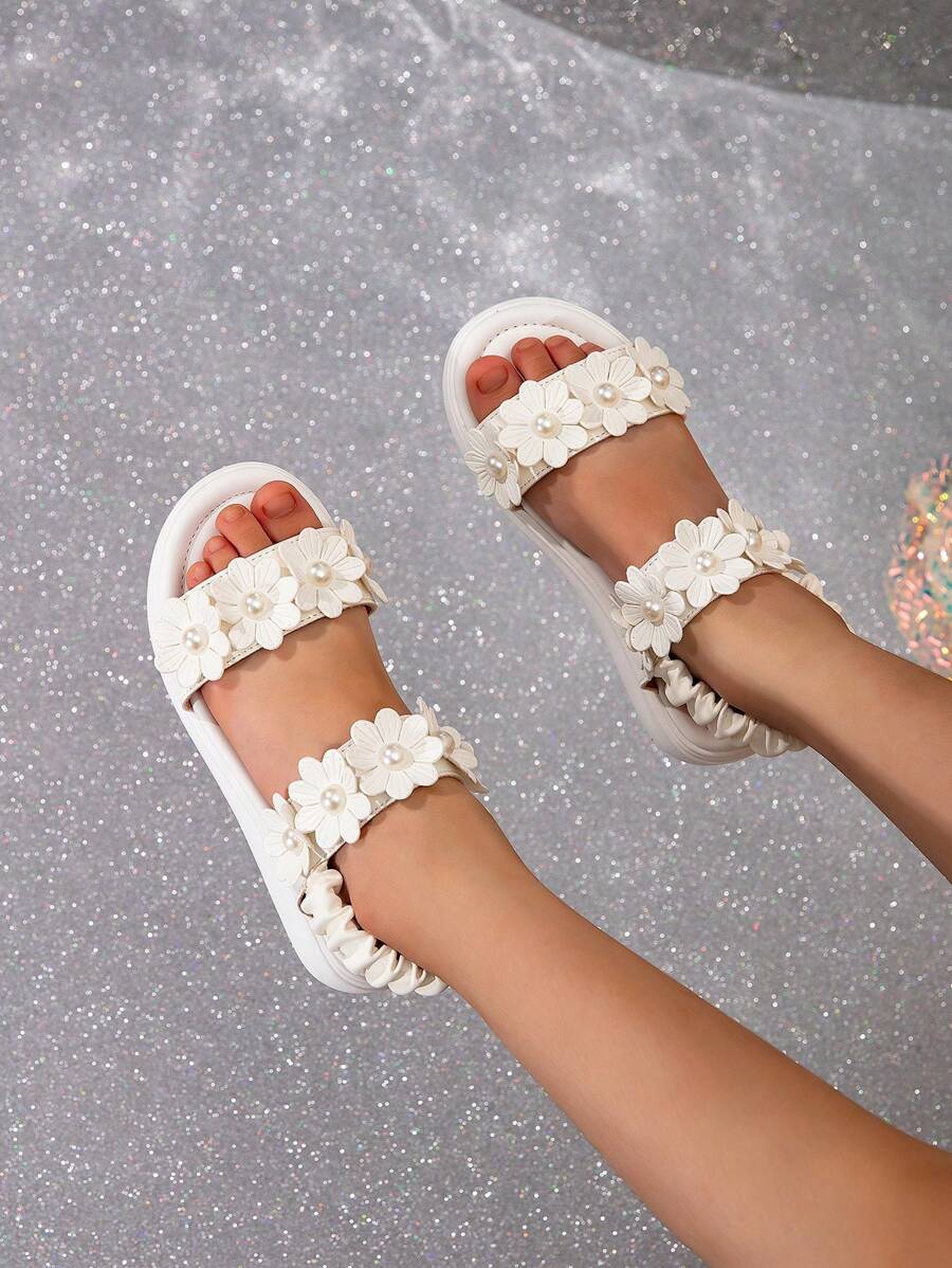 Meisjes Sandalen met Bloemendecor en Zachte Zool