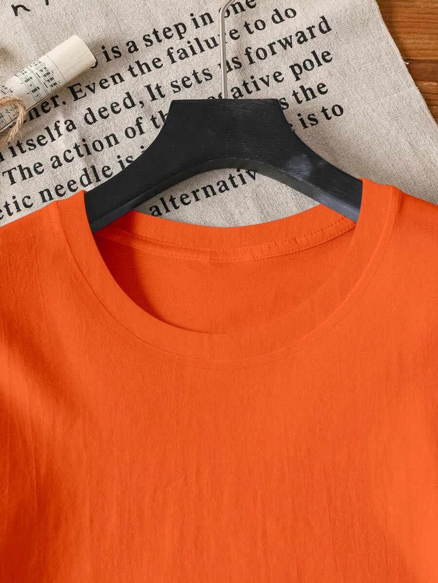 Oranje Dames T-shirt met Fruitprint en Tekst