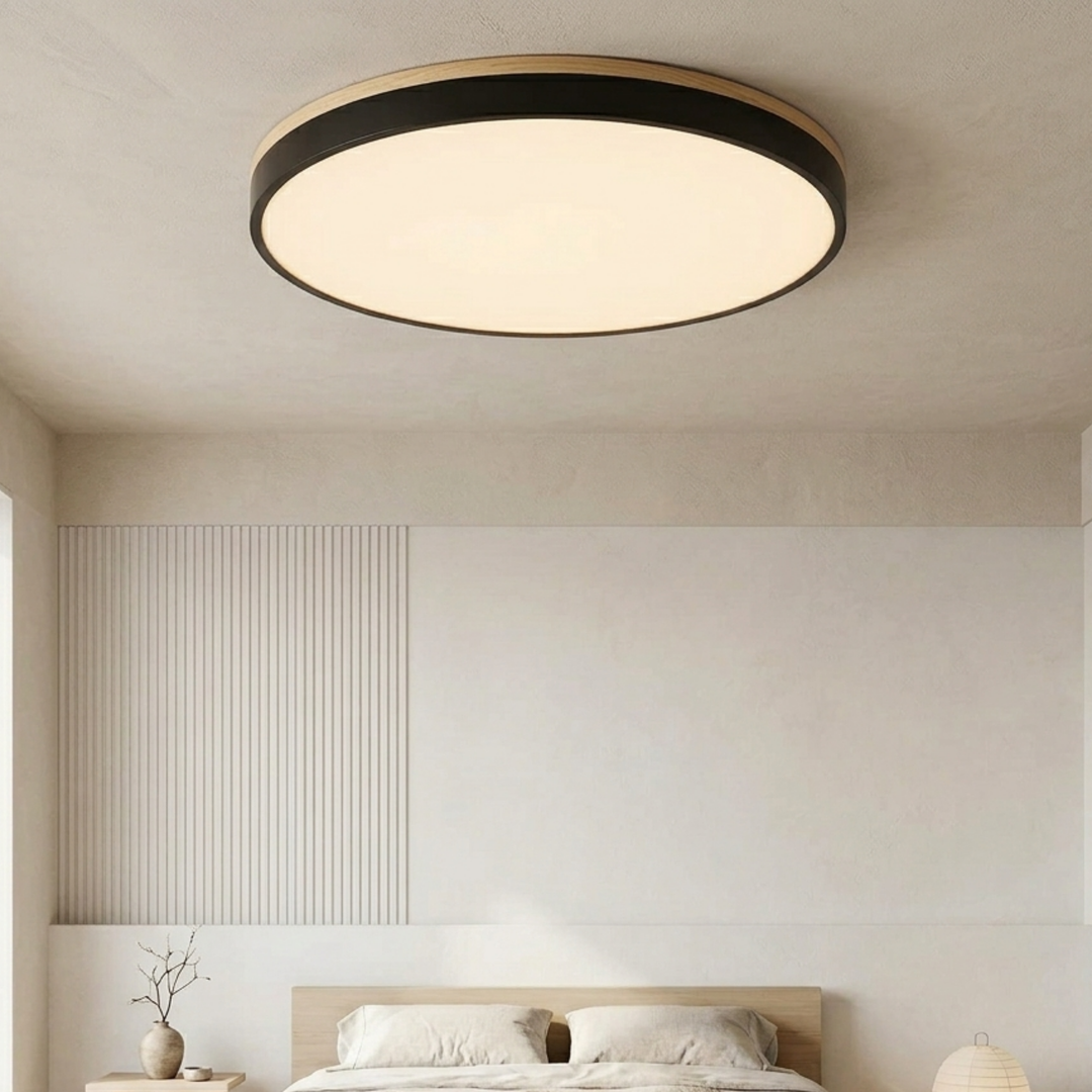 Ronde schijfplafondlamp – platte, vlak gemonteerde lamp
