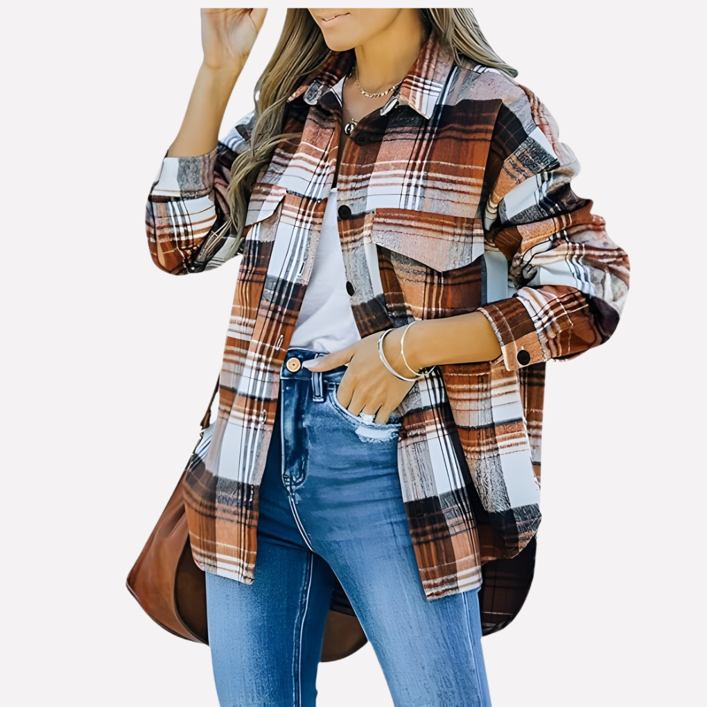 Vrouwen Plaid Shacket