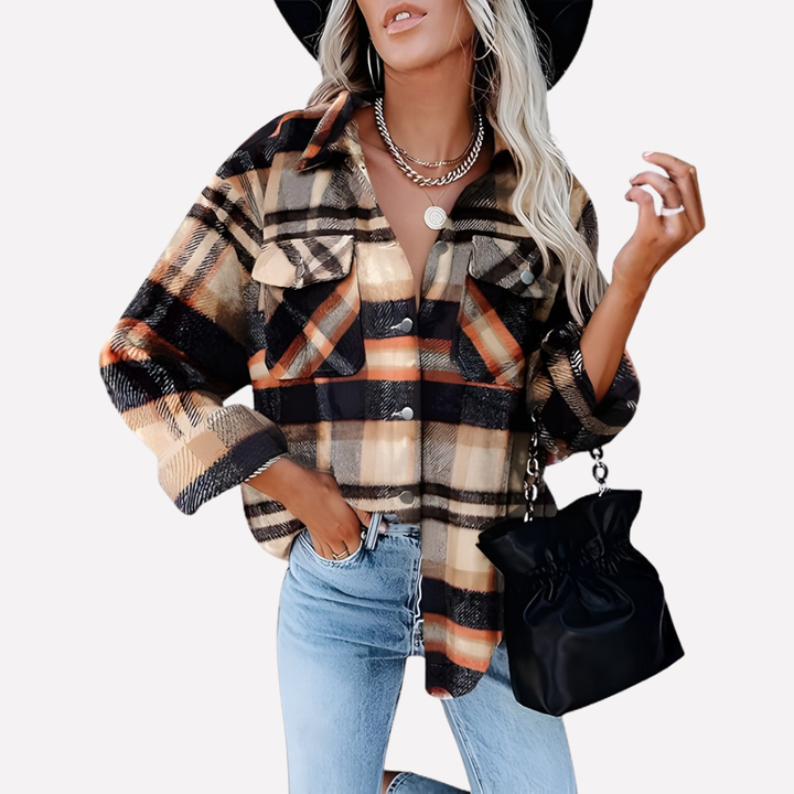 Vrouwen Plaid Shacket