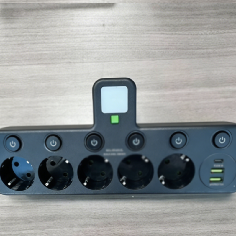 Stekkerdoos met USB en schakelaars | Meervoudige stekkerdoos overspanningsbeveiliging 2500 W