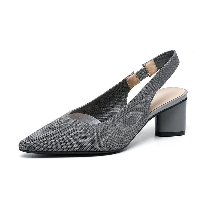 Slingbackhakken – Damespumps met spitse neus en lage blokhak voor elegantie en comfort