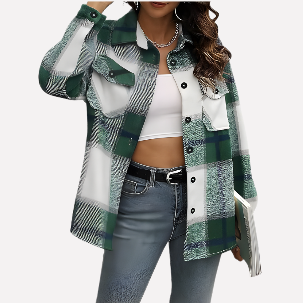 Vrouwen Plaid Shacket