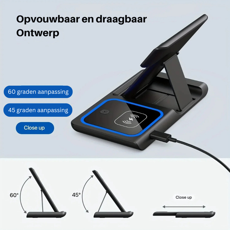 PowerFold Trio – 3-in-1 Opvouwbaar 100W LED Snellader