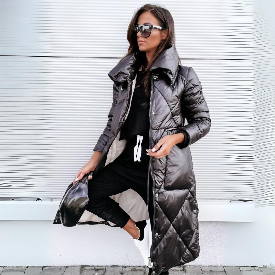 Elora lange donzen winterjas voor dames – winddicht & waterafstotend