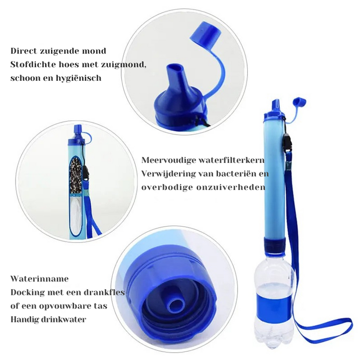 Draagbaar Waterfilter voor Outdoor & Noodgebruik
