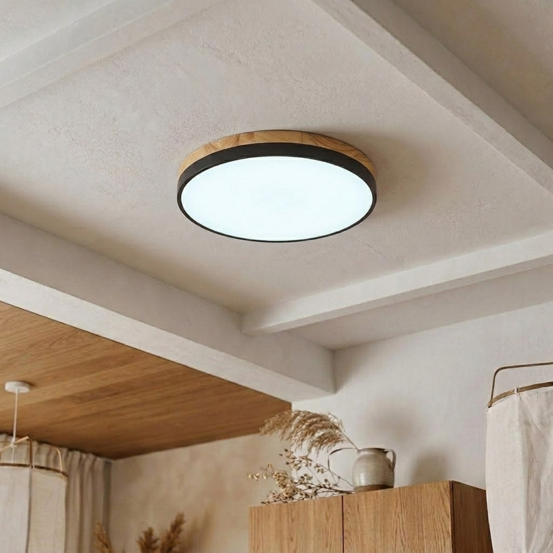 Ronde schijfplafondlamp – platte, vlak gemonteerde lamp