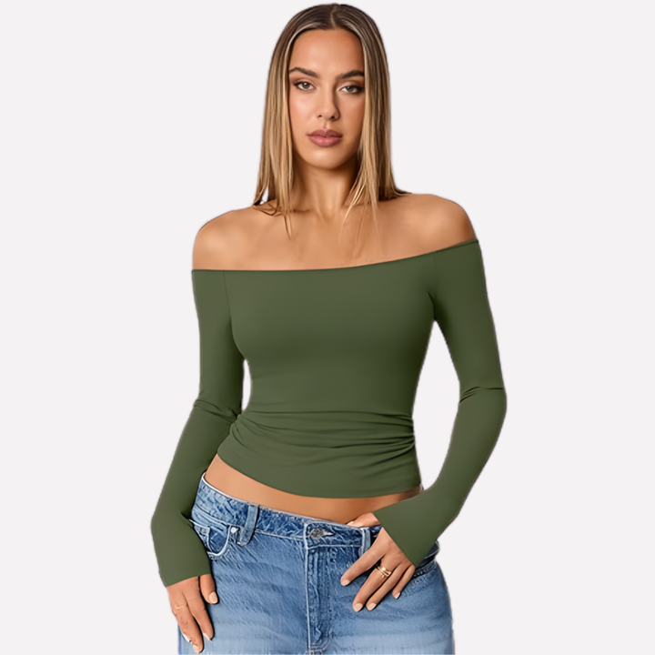 Vrouwen Off‑The‑Shoulder Lange Mouwen Top