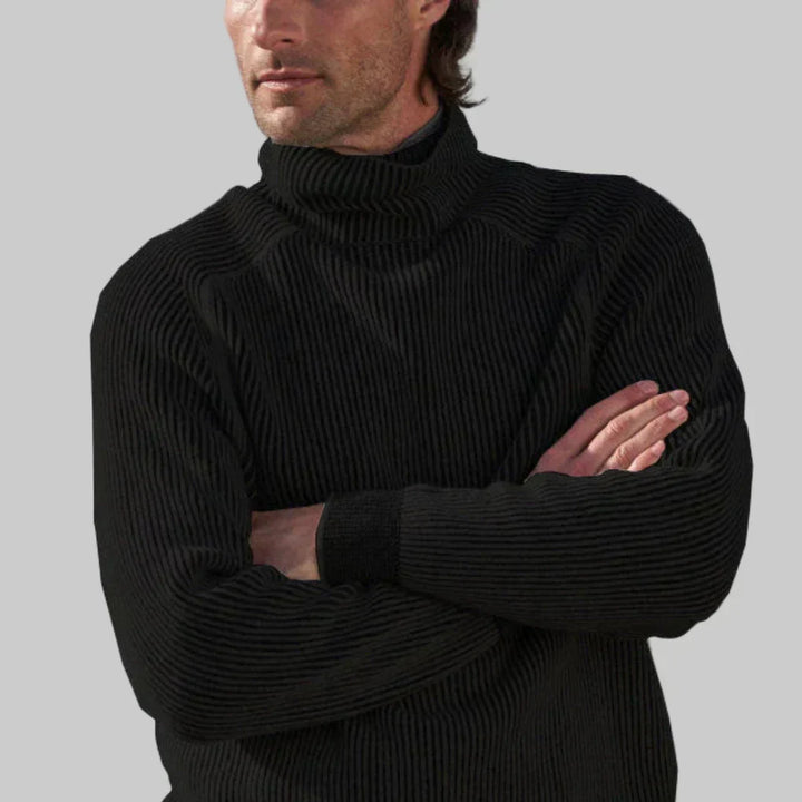 Heren coltrui, elegant effen gebreid