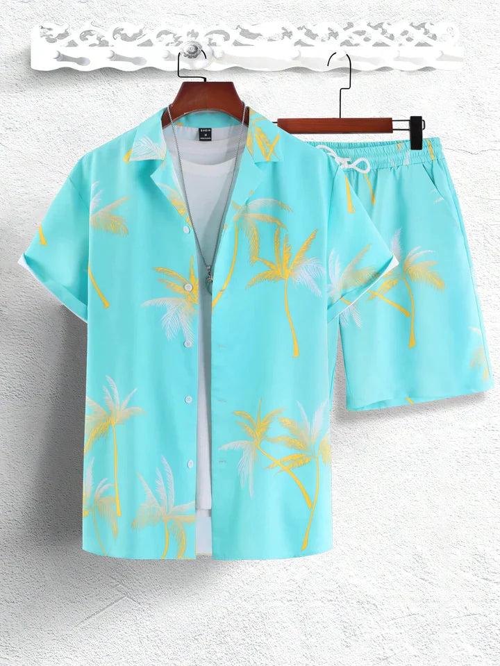 Dieter | Overhemd en broek met tropische palmprint