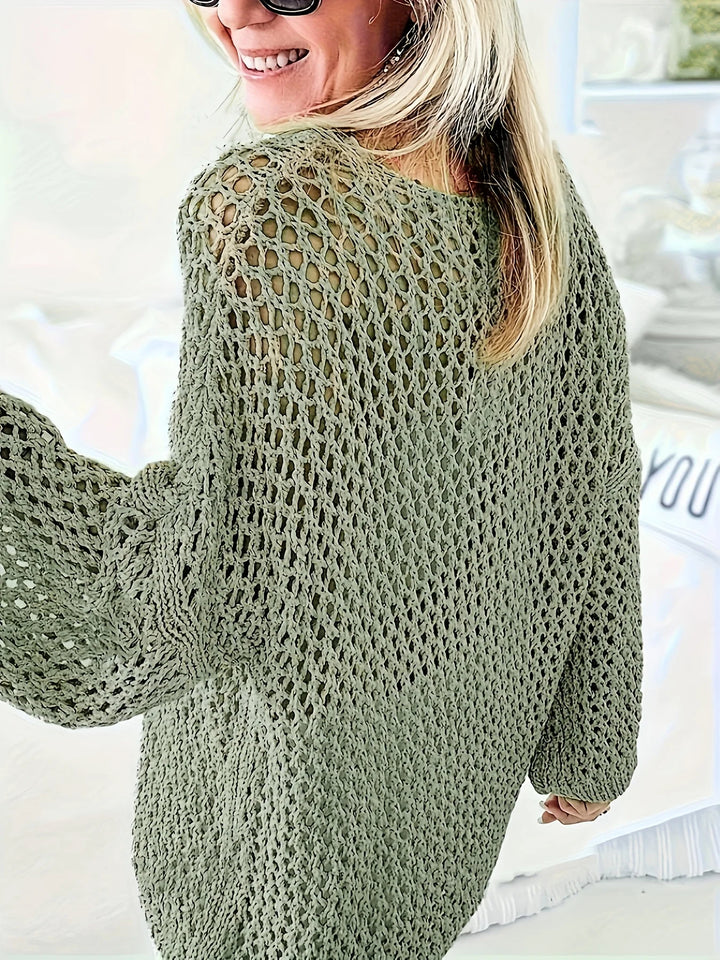 Bohemian Fishnet Dames Pullover met Driekwartmouwen