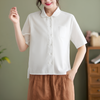 Relaxed Fit Blouse van Katoen en Linnen voor Dames