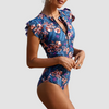 Camouflage Bandeau Zwempak met Ritssluiting