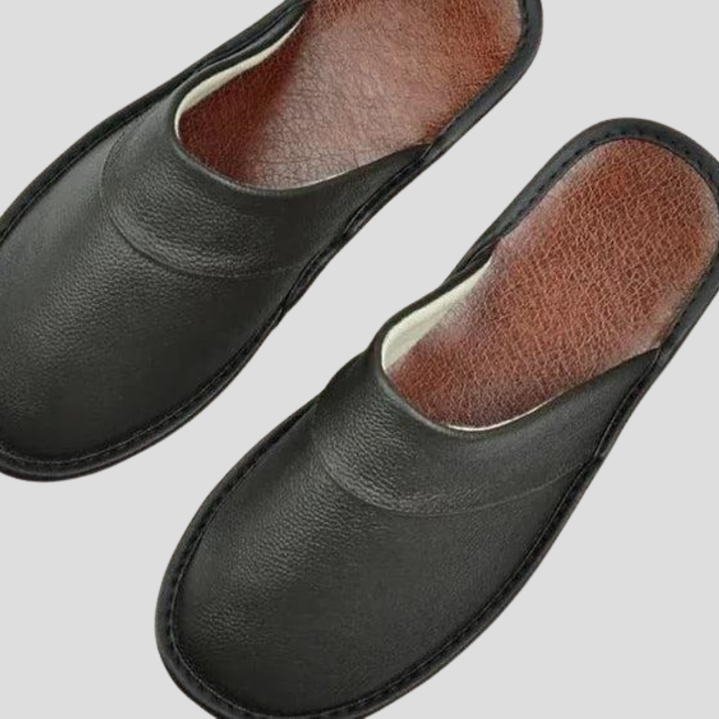 Heren leren pantoffels