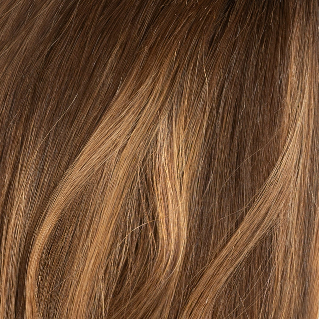 Tape-in hairextensions – Veloura Tape (warmbruine balayage 2+7)