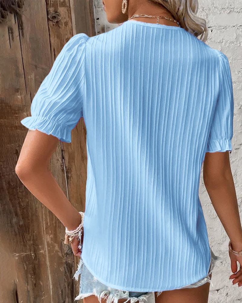 Elegante kanten dames blouse met V-hals - Fleur