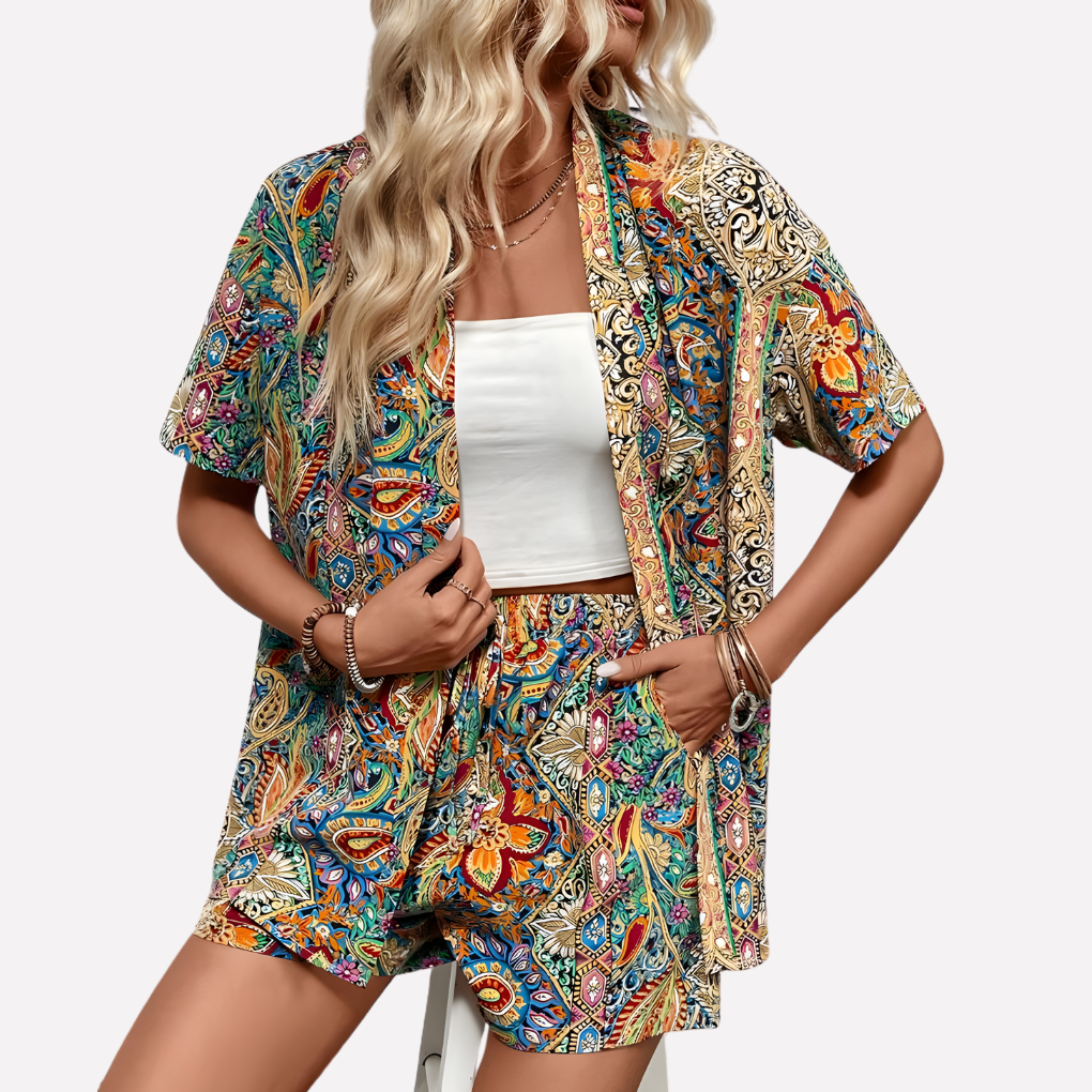 Dameskimono-top en -short