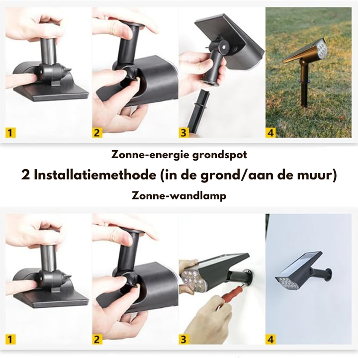 Stijlvolle waterdichte solar-tuinlamp