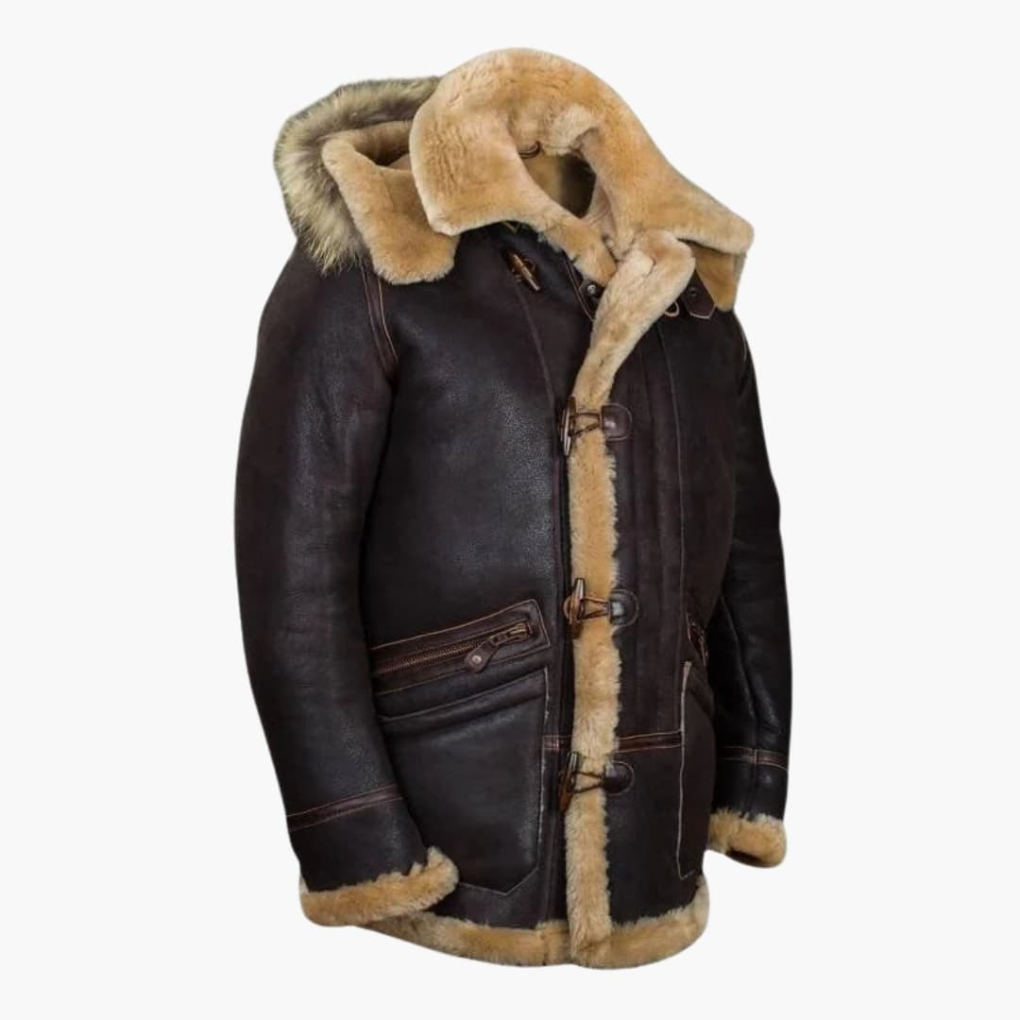 Heren Winterjack met Schapenvacht Capuchon