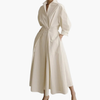 Dames Lange Shirtjurk met Taille Detail en Knopenfront