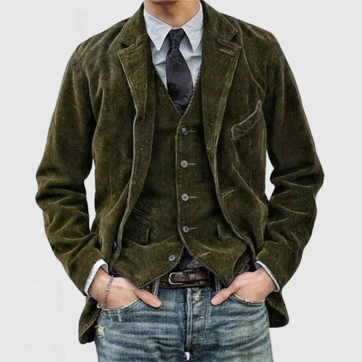 Stijlvolle vintage blazer en vestset
