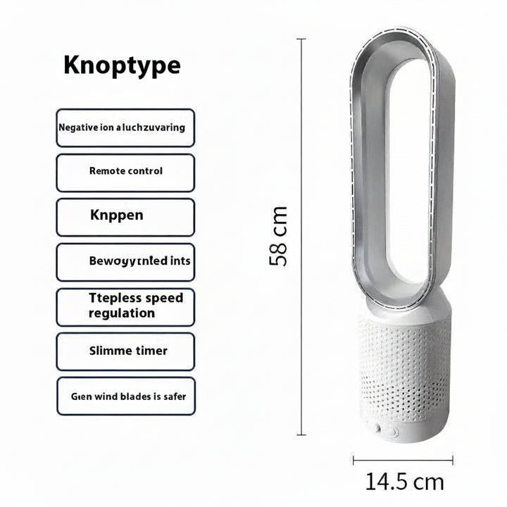 Bladeless Fan For Home Air Purification Circulation Ultra Silent Cooling Tower Fan Dorm Use