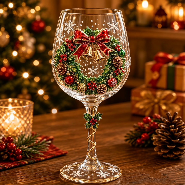 3D-wijnglazen voor Kerstmis – feestelijk drinkplezier met kerstsfeer