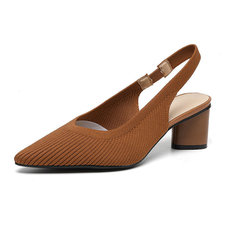 Slingbackhakken – Damespumps met spitse neus en lage blokhak voor elegantie en comfort