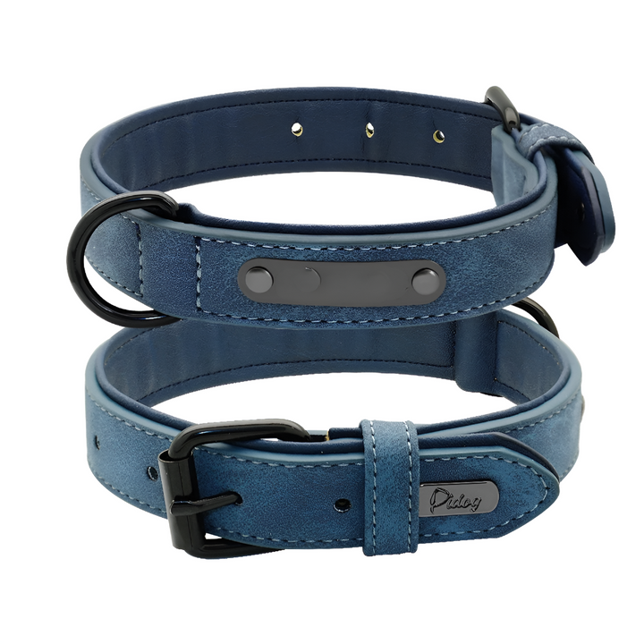 Lederen Gegraveerde Hondenhalsband