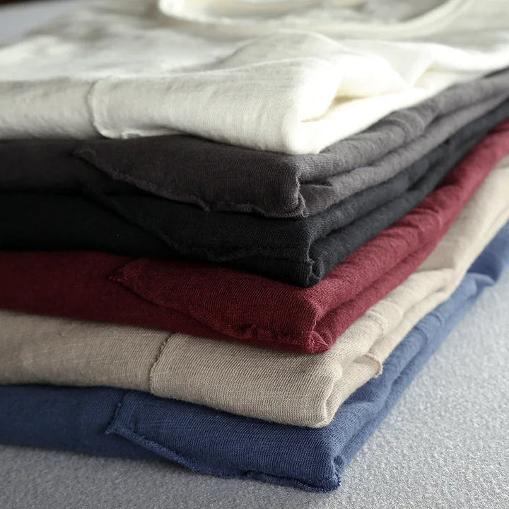 Vintage Katoenen Longsleeve met O-hals voor Heren