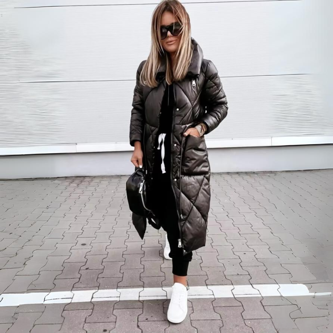 Elora lange donzen winterjas voor dames – winddicht & waterafstotend