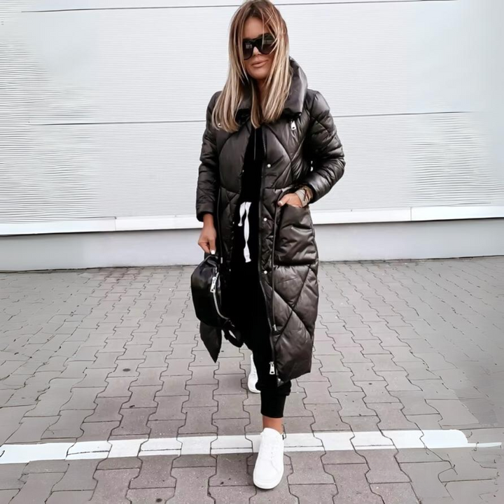 Elora lange donzen winterjas voor dames – winddicht & waterafstotend