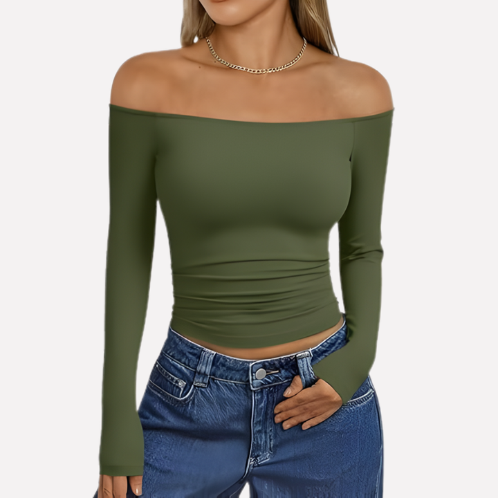 Vrouwen Off‑The‑Shoulder Lange Mouwen Top
