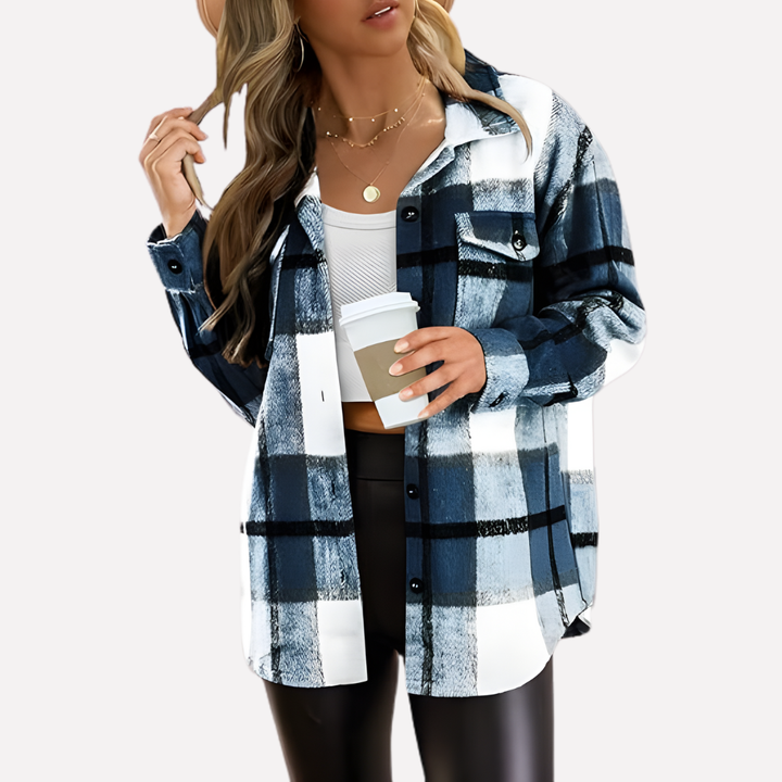 Vrouwen Plaid Shacket
