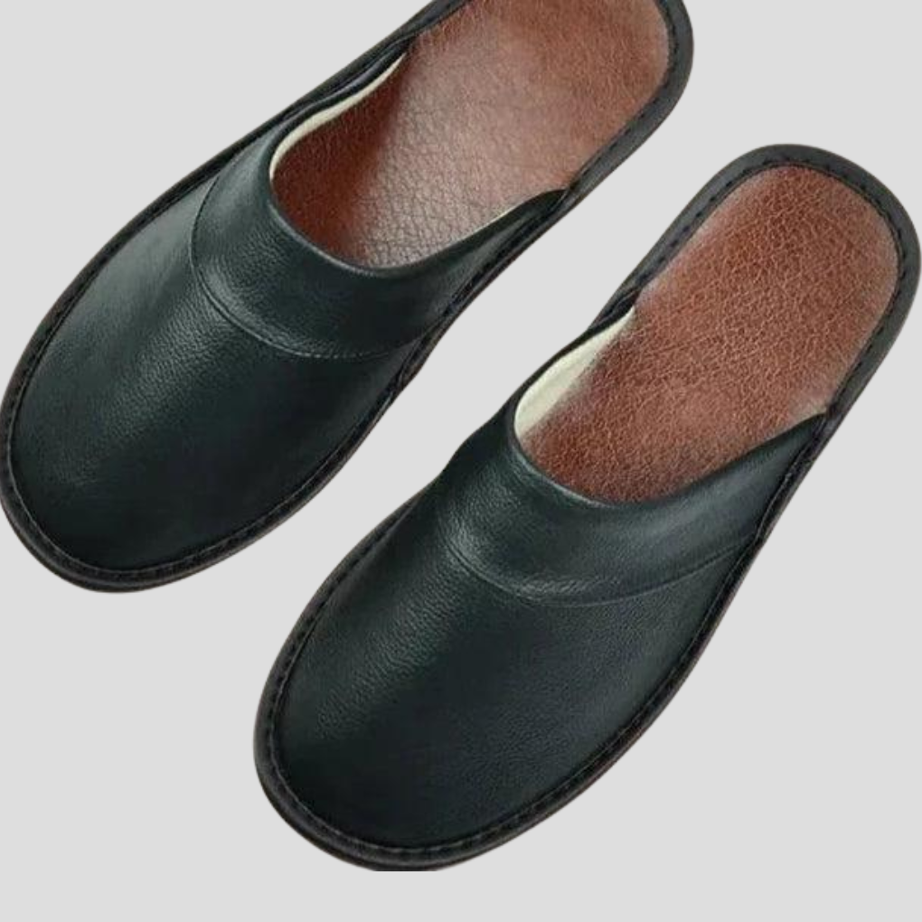 Heren leren pantoffels