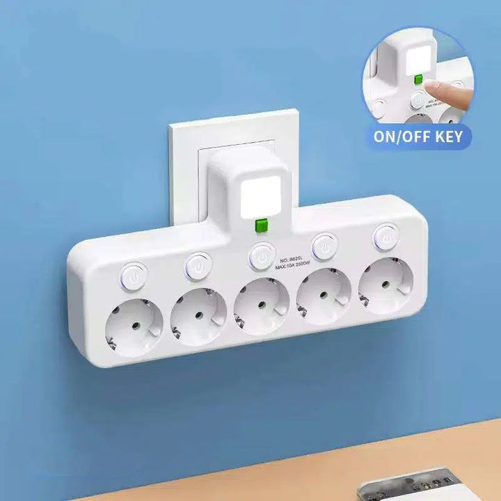 Stekkerdoos met USB en schakelaars | Meervoudige stekkerdoos overspanningsbeveiliging 2500 W