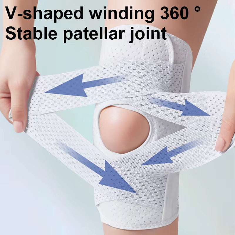 Kniebrace met instelbaar compressiesysteem